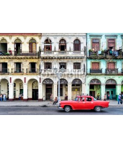 Frankix, Street scene with vintage car in Havana, Cuba.