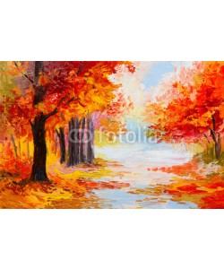 max5799, Oil painting landscape - colorful autumn forest