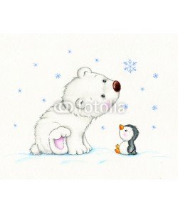 ciumac, Cute polar bear and penguin