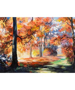 max5799, Oil painting landscape - colorful autumn forest