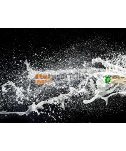 Lukas Gojda, Champagne explosion on black background