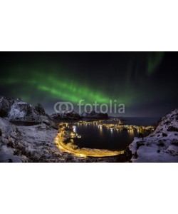 inigocia, Northern lights over Reine, Norway