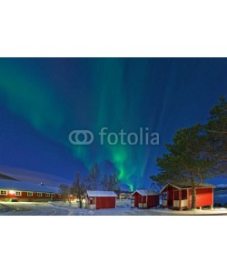 Blickfang, Nordlicht in  Norwegen Campinghütten