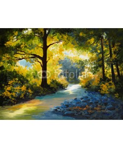 max5799, Oil Painting - summer forest, meadow with violets