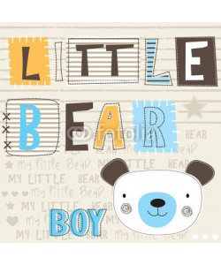 yoliana, cute little bear head vector illustration