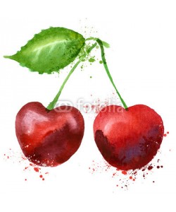 ~ Bitter ~, Cherry vector logo design template. fruit or food icon.