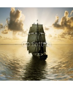 F@natka, Sailboat against beautiful sunset landscape