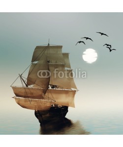 F@natka, Sailboat against beautiful sunset landscape