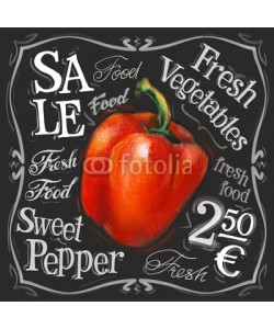 ~ Bitter ~, sweet pepper vector logo design template. fresh vegetables, food