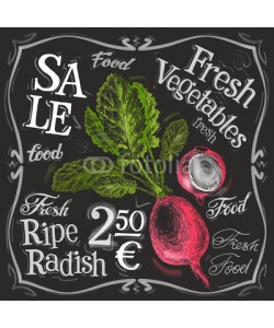 ~ Bitter ~, ripe radish vector logo design template. fresh food, vegetables