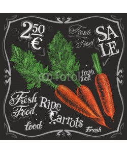 ~ Bitter ~, ripe carrots vector logo design template.  fresh vegetables