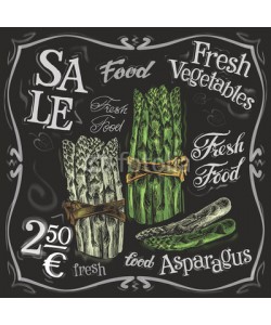 ~ Bitter ~, ripe asparagus vector logo design template.  fresh vegetables