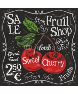 ~ Bitter ~, sweet cherry vector logo design template.  fresh fruit, food or