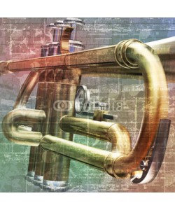 lembit, abstract grunge background with trumpet