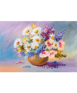max5799, bouquet of summer flowers, still life oil painting