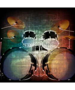 lembit, abstract grunge background with drum kit