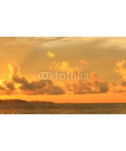 alexzeer, Sunset on blue sky.blue sky clouds,Blue sky with clouds.