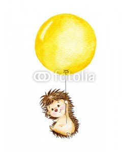 ciumac, Hedgehog flying on yellow balloon