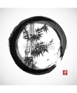 elinacious, Card with bamboo in sumi-e style.