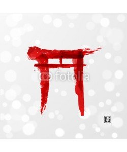 elinacious, Red torii gates hand-drawn with ink