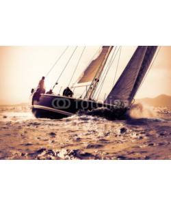 Federico Rostagno, sail boat sailing on sunset