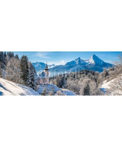 JFL Photography, Idyllic winter landscape with chapel in the Alps, Berchtesgadener Land, Bavaria, Germany