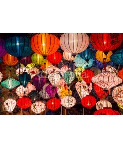 amadeustx, Paper lanterns on the streets of old Asian  town