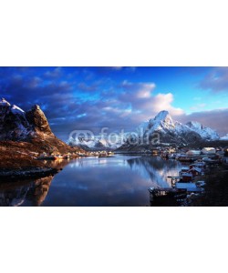 Iakov Kalinin, snow in Reine Village, Lofoten Islands, Norway