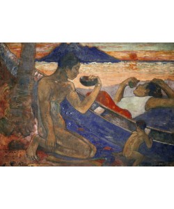 Paul Gauguin, A Canoe (Tahitian Family), 1896 (oil on canvas)