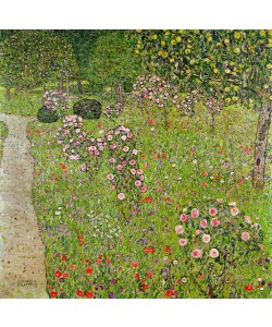 Digitaldruck, Gustav Klimt, Orchard with roses (Obstgarten mit Rosen)