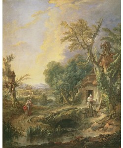 Francois Boucher, Landscape with a Hermit, 1742 (oil on canvas)