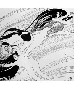 Gustav Klimt, The Blood of Fish, published in 'Ver Sacrum' magazine, 1898 (engraving)