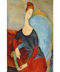 Amedeo Modigliani, Mme Hebuterne in a Blue Chair, 1918 (oil on canvas)