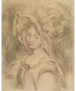 Pierre-Auguste Renoir, Mme Dieterle in a Hat, c.1896 (charcoal on paper)