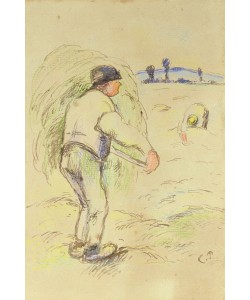 Camille Pissarro, Peasants haymaking, c.1884 (w/c & ink on paper)