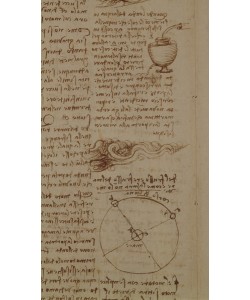 Leonardo da Vinci, Scientific diagrams, from the 'Codex Leicester', 1508-12 (sepia ink on linen paper) (detail of 227791)