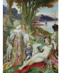 Gustave Moreau, The Unicorns (oil on canvas)