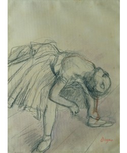 Edgar Degas, Dancer Fixing her Slipper, c.1865 (charcoal on paper)