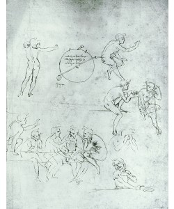 Leonardo da Vinci, Study of figures for 'The Adoration of the Magi' (pen and ink on paper)
