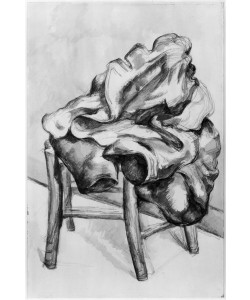 Paul Cézanne, Drapery on a Chair, 1980-1900 (pencil and w/c wash on paper) (b/w photo)