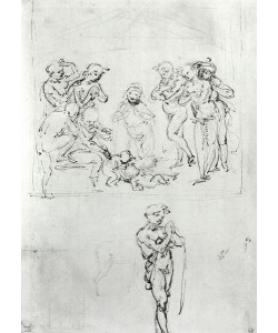 Leonardo da Vinci, Figural Studies for the Adoration of the Magi, c.1481 (pen & ink and metalpoint on paper)