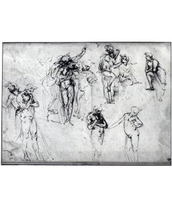 Leonardo da Vinci, Study of nude men (pen and ink on paper)