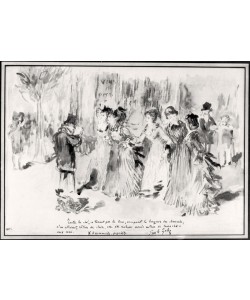 Pierre-Auguste Renoir, Illustration for 'L'Assommoir' (1876-77), by Emile Zola (1840-1902), page 453 (wash on paper) (b/w photo)