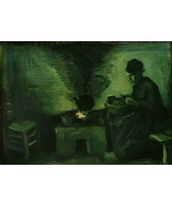 Vincent van Gogh, Peasant Woman by the Hearth, c.1885 (oil on canvas laid on board)