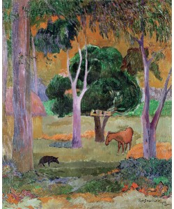 Paul Gauguin, Dominican Landscape or, Landscape with a Pig and Horse, 1903 (oil on canvas)