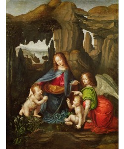 Leonardo da Vinci, Madonna of the Rocks (oil on panel)