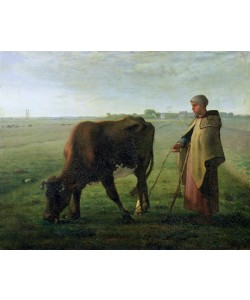 Jean-Francois Millet, Woman Grazing her Cow, 1858 (oil on canvas)