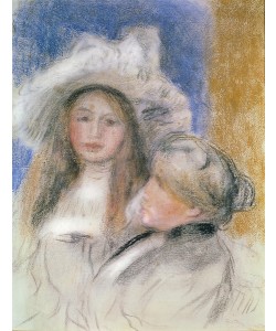 Pierre-Auguste Renoir, Berthe Morisot (1841-95) and her Daughter Julie Manet (1878-1966) (pastel on paper)