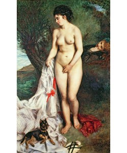 Pierre-Auguste Renoir, Bather with a Griffon dog, 1870 (oil on canvas)