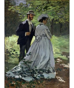 Claude Monet, The Promenaders, or Claude Monet Bazille and Camille, 1865 (oil on canvas)